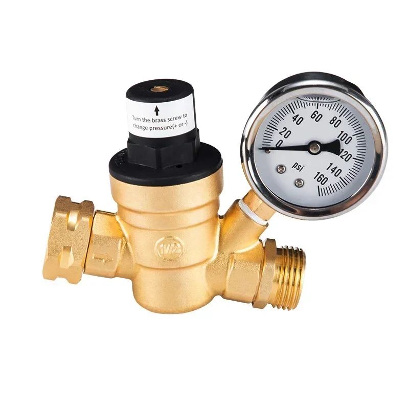 

Regulator Threaded RV Accessories Adjustable Lead-Free Brass Gauge Pressure Reducing Valve