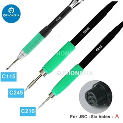 Mango de pistola para soldar Universal de alta precisión, 5/6 agujeros, C210/C245/C115, plancha de repuesto con adaptación para estación de soldadura JBC