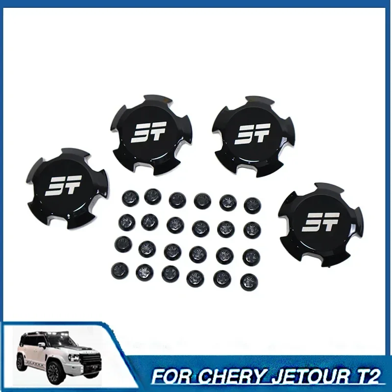 4x4 Protective Cover for Jetour T2 Traveller Trim Cover Protector Anti-Scratch Protection Accessories Black Wheel Hub Screw