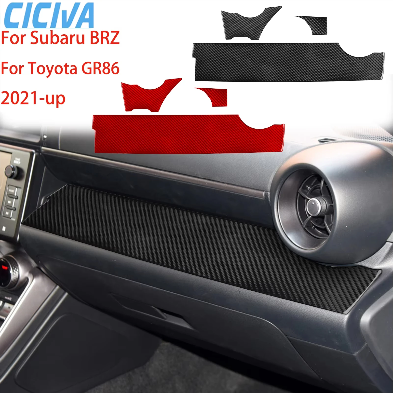 

For Subaru BRZ for Toyota GR86 2021-2024 Carbon Fiber Central Console Dashboard Decorative Cover Stickers Car Accessories Trims