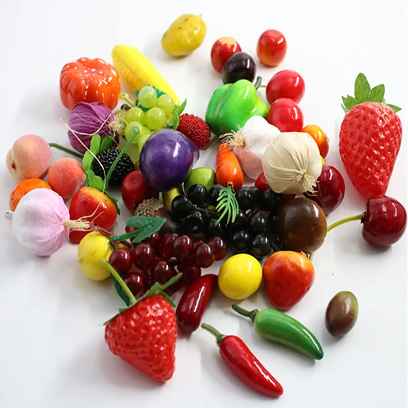 10pcs Mini Simulation Artificial Fruits And Vegetables Foam Fruits Children Kids Toys For Children's Education Toys Decor Supply