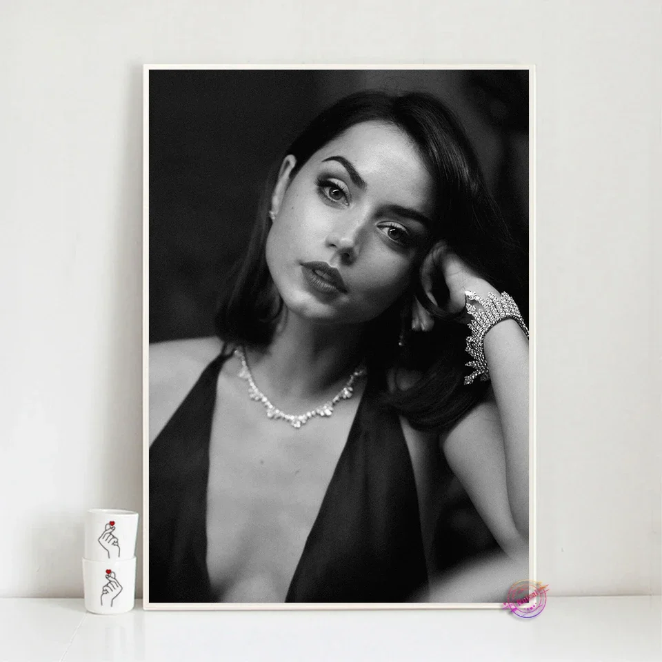 آنا دي أرماس المشارك فيلم ستار قماش الفن يطبع جدار صورة لغرفة المعيشة فتاة ديكور المنزل مروحة جمع الهدايا #3