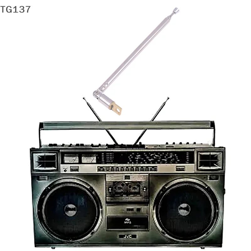 1Pc Universal Stainless Steel AM FM Radio Antenna 4 Section Telescopic Head Speaker Radio Pull Rod