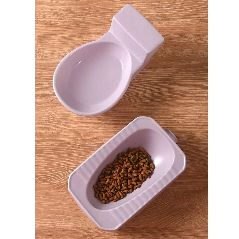 

Керамическая миска для кошек в форме унитаза, пищевая, для защиты шейного отдела позвоночника, забавная кормушка для кошек, нескользящая, против рвоты, тарелка для кормления кошек