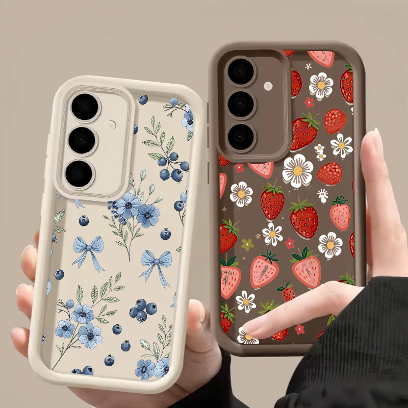 Summer Fruit Strawberry Case For Samsung Galaxy S26 Ultra S25 A56 A55 A17 A07 A36 A26 A16 A54 A14 A15 A25 A35 A06 S24 FE Plus