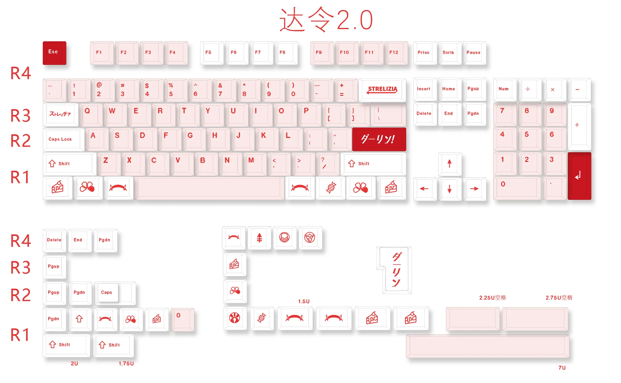 Cherry profile PBT Keycaps Dyesub for mx Mechanical Keyboard with Japanese English