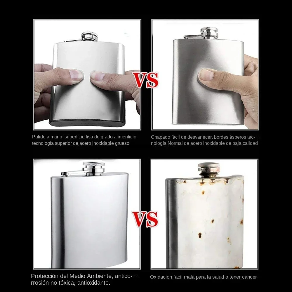 Hot 1-10 Oz Stainless Steel Hip Flask with Funnel Pocket Hip Flask Alcohol Whiskey Hip Flask Screw Cap