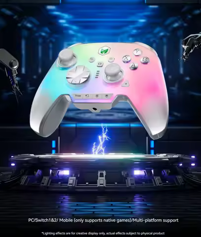 NEW BIGBIG WON Rainbow 3 Wireless Game Controllers NearLink 2.4G Hall Joystick Micro Motion Button RGB Gamepad for PC