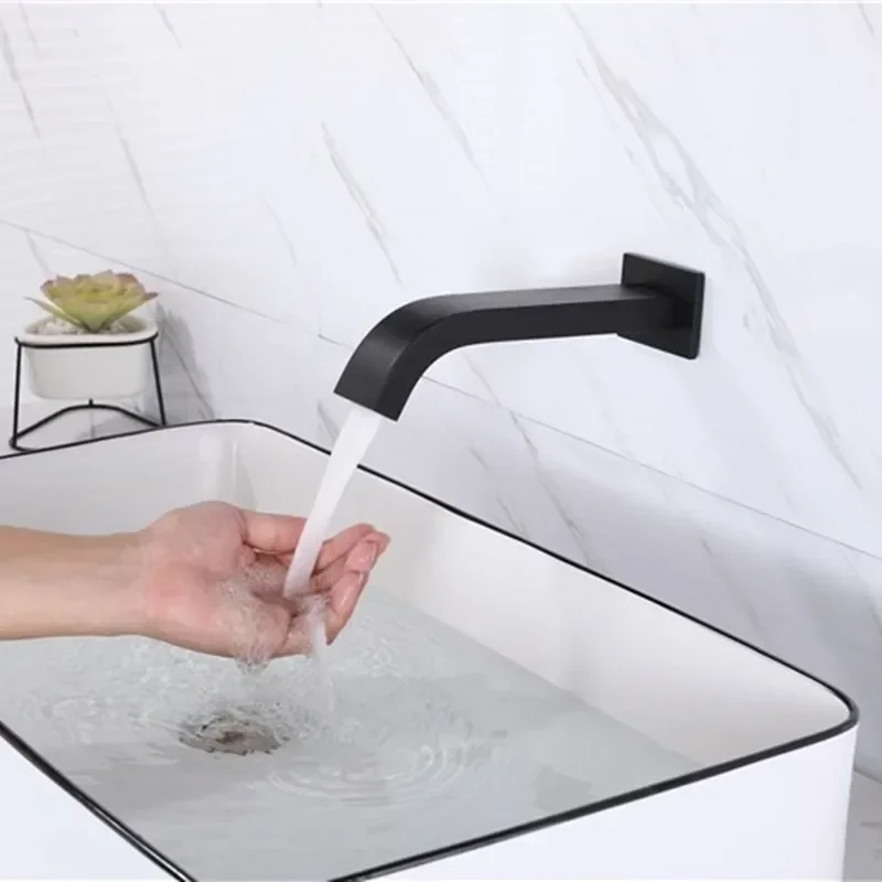 

Wall Mount Black Sensor Tap Bathroom Wash Basin Automatic Faucet