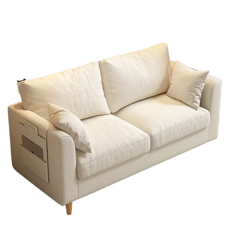 

Sofa living room small apartment Nordic simple apartment bedroom three-person fabric simple sofa