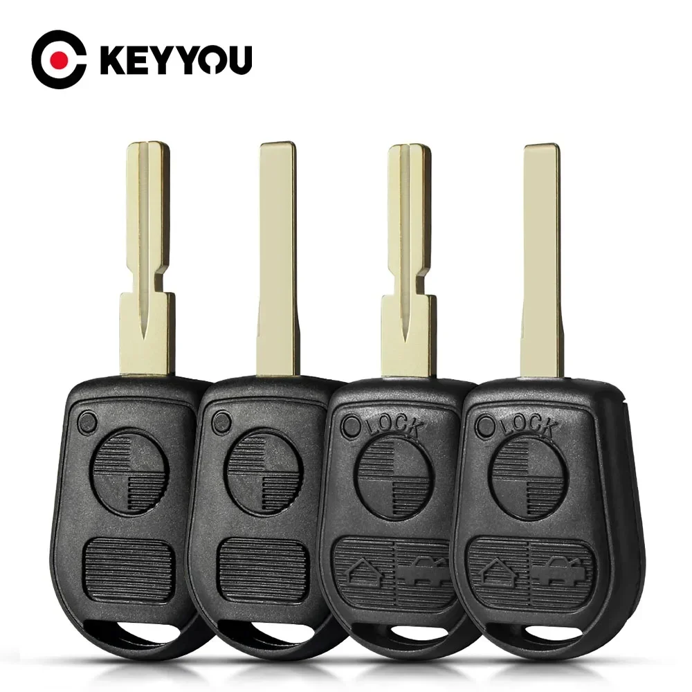 

KEYYOU 1 шт. новый для BMW E31 E32 E34 E36 E38 E39 E46 Z3 брелок для ключей 3 кнопки необрезанный лезвие чехол для ключа автомобиля