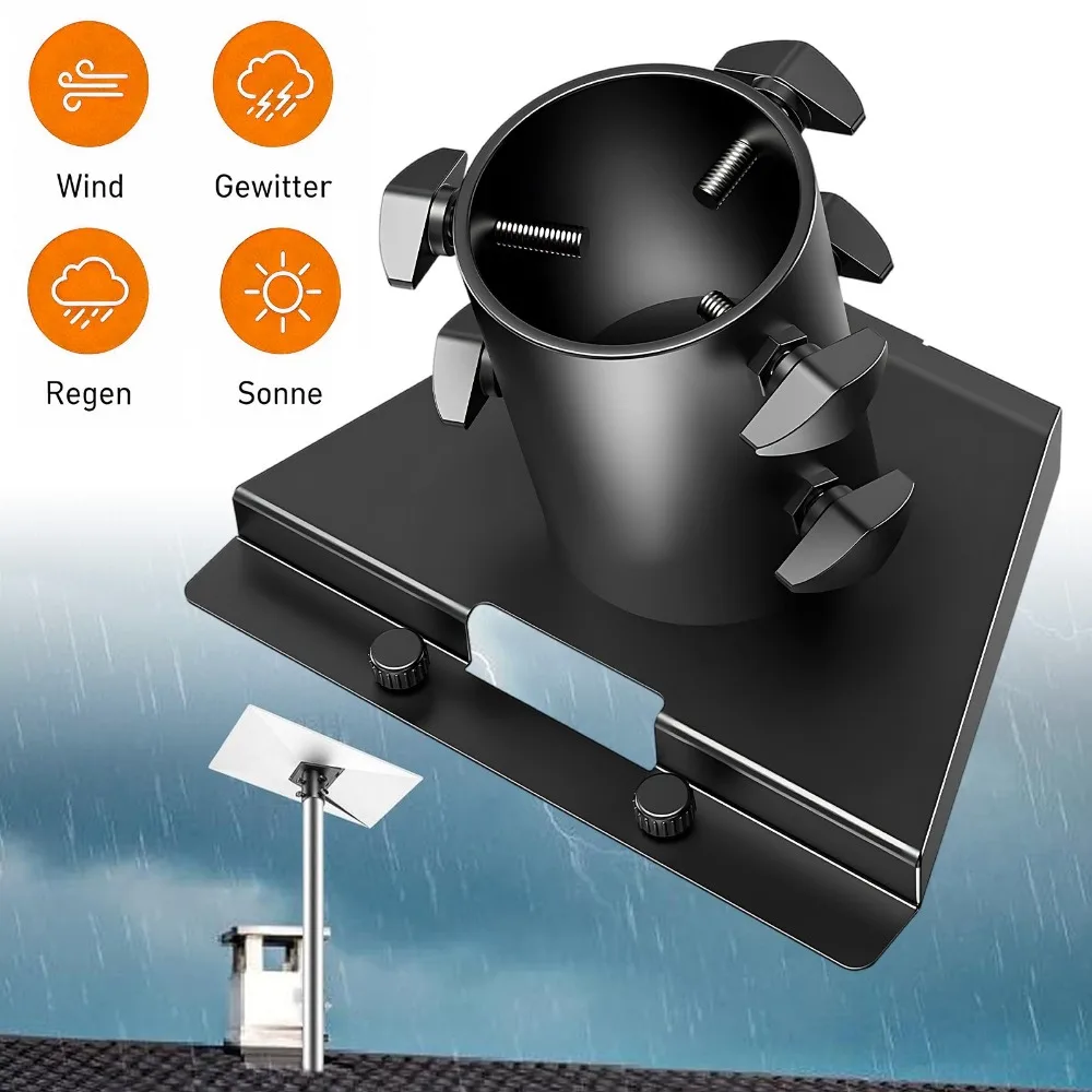 Plaque de montage, adaptateur de tuyau, support de fixation, robuste et durable pour les terrasses sur toit, support d'antenne Starlink Gen 3 Standard, compatible avec les poteaux de 28 à 54 mm, support de parabole satellite V3, kit de montage extérieur résistant aux intempéries, accessoires adaptateurs de tuyau Starlink