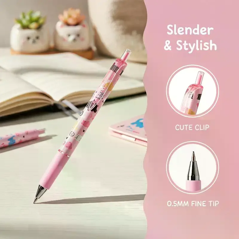 Cute Kawaii Cartoon Gel Pen Set, Smooth Writing Ink, Assorted Colors, Ideal for School, Office, Journaling, Ergonomic Grip, Non-