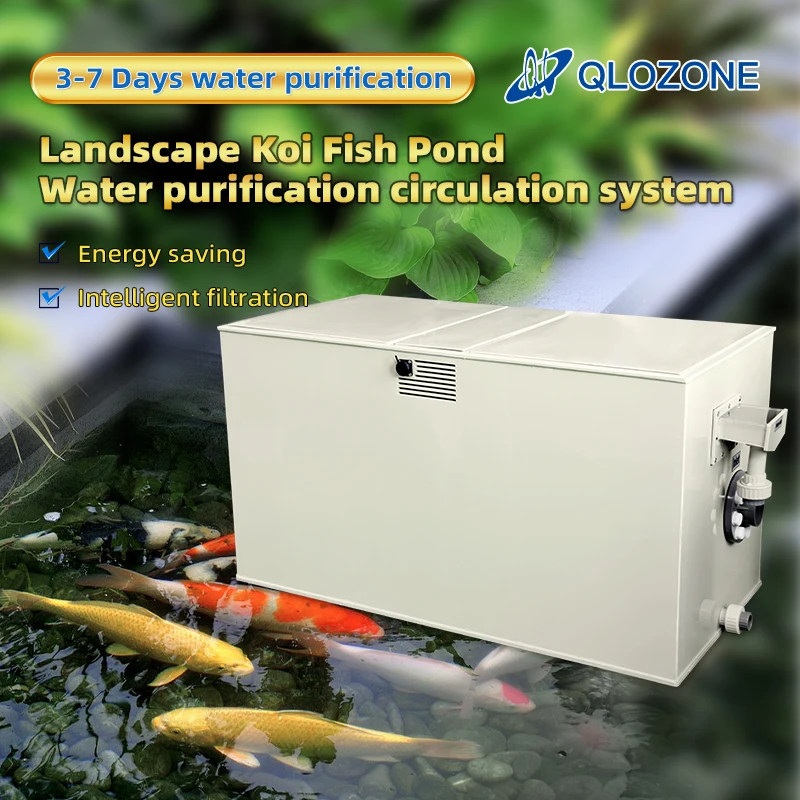 Qlozone Pp Bio Media Combi Drum Filter Outdoor Koi Fish Pond Water Filter System