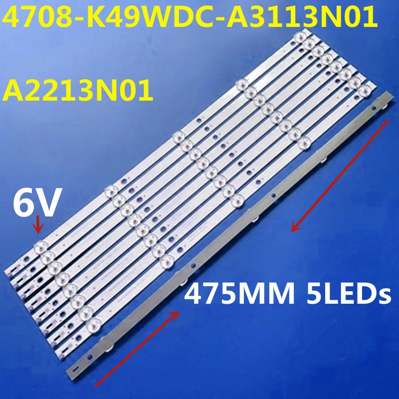 New LED Backlight Strip 49BDL3056Q K490WDC1 4708-K49WDC-A2213N01 A3113N01 For 49U5070 49UK950 49US533ANb 49PUF6032 49PUF6092/T3