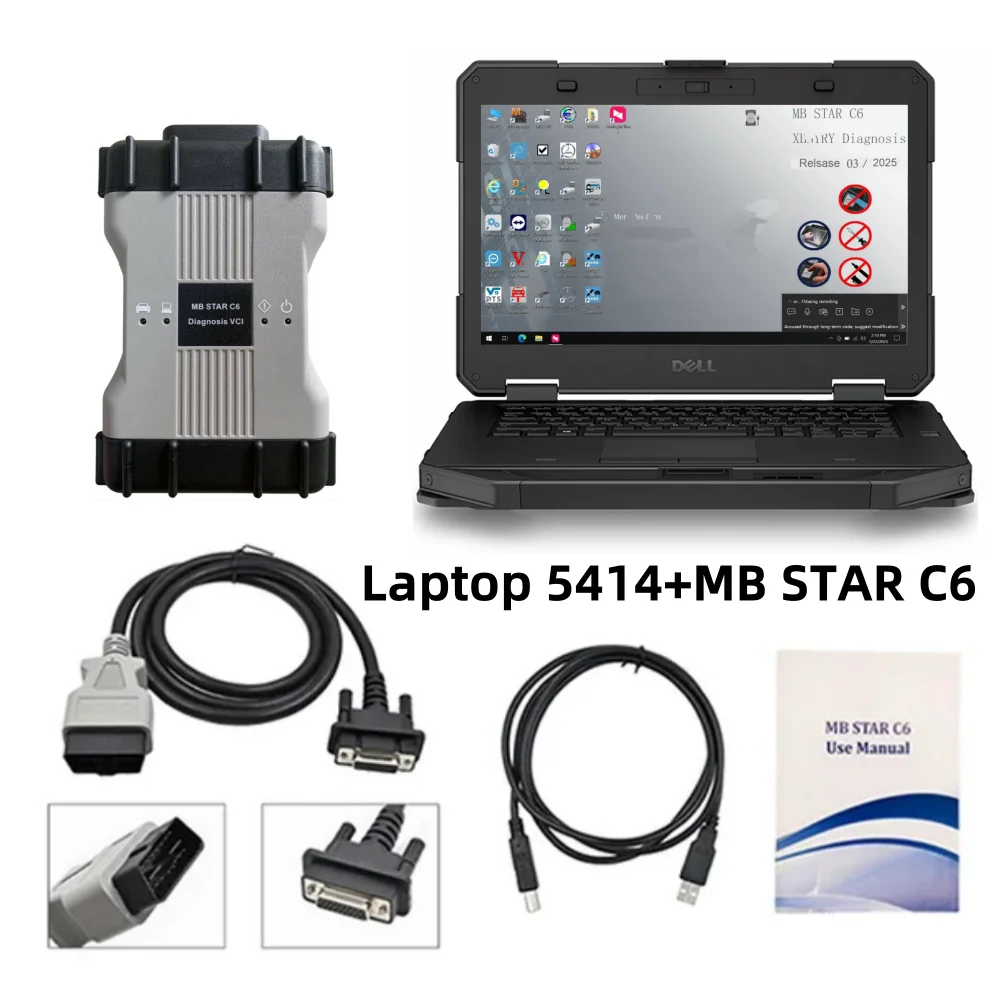 

Диагностический инструмент MB Star C6 DOIP с ноутбуком 5414, полный комплект программного обеспечения, поддержка Wi-Fi, SSD V2025.12, онлайн-обновление для программирования и диагностики автомобилей BENZ.