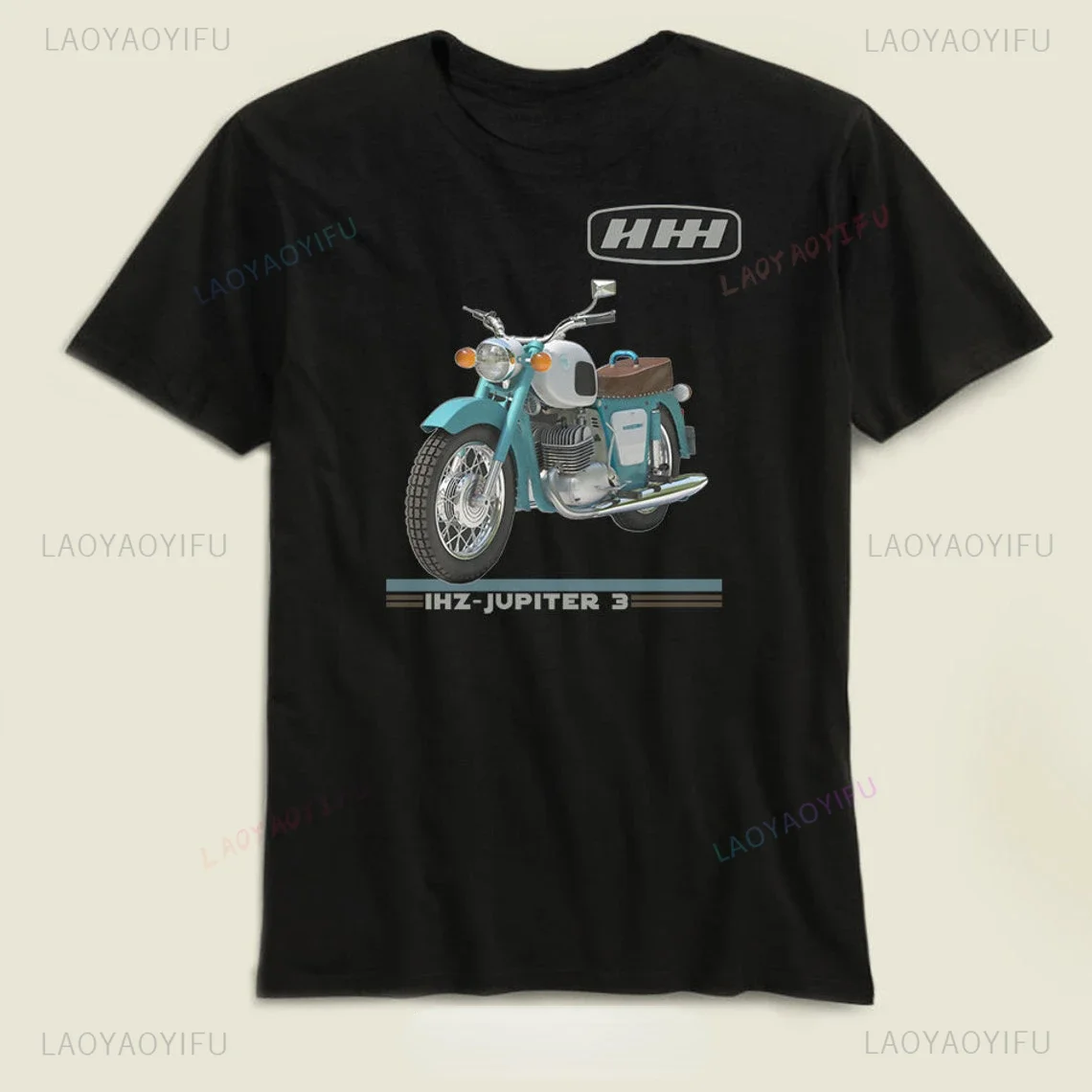 2024Russian USSR IZH Jupiter 3 Motorcycle T-Shirt New Short Sleeve O-Neck Casual Mens Vintage T-shirt Streetwear t shirt for men