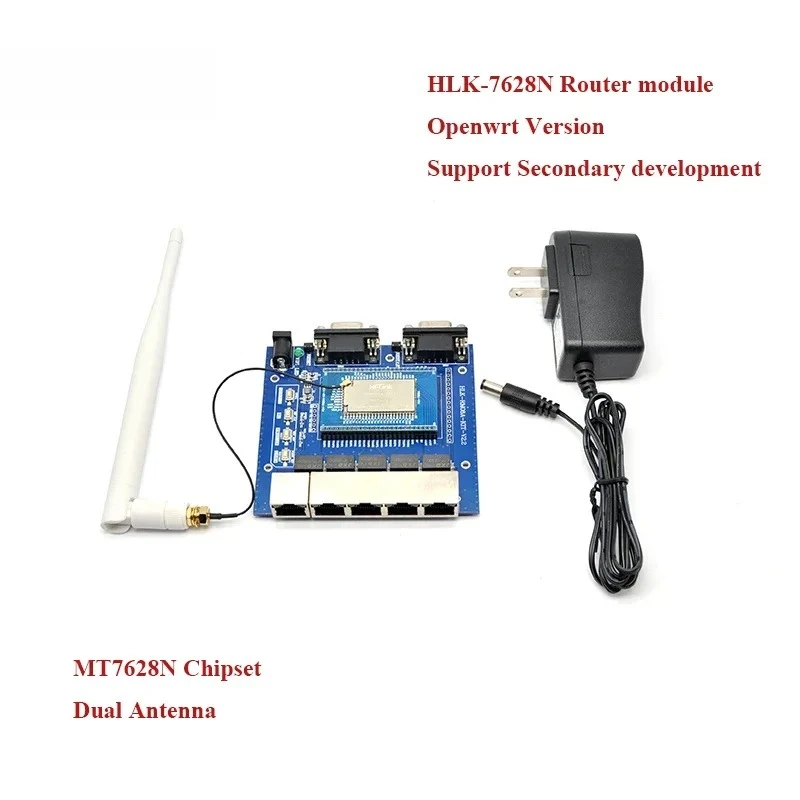 Модуль Wi-Fi-маршрутизатора HLK-7628N — на базе MT7628N, с поддержкой OpenWrt, преобразователем UART в Wi-Fi, для IoT умного дома, проектов DIY