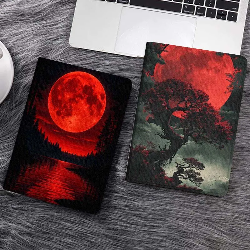 

Red Moon Night Reflection Gift Tablet Case For Samsung Tab Galaxy S6 S11 A A7 A8 A9 A11 10.1 10.4 10.5 Plus Lite