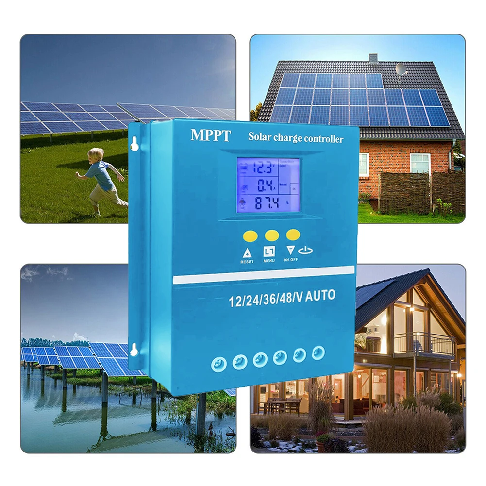 

12V-48V Solar Controller 100A Charger Controller 7 Working Modes LCD Screen Operating Data Automatic Battery Voltage Detection