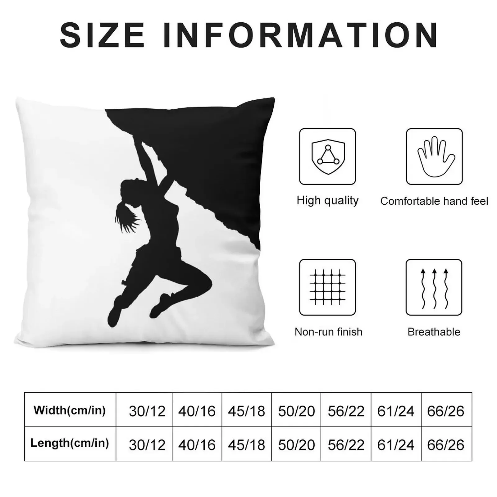 girl bouldering silhouette Throw Pillow Cushions Cover Christmas Pillow Covers Throw Pillow