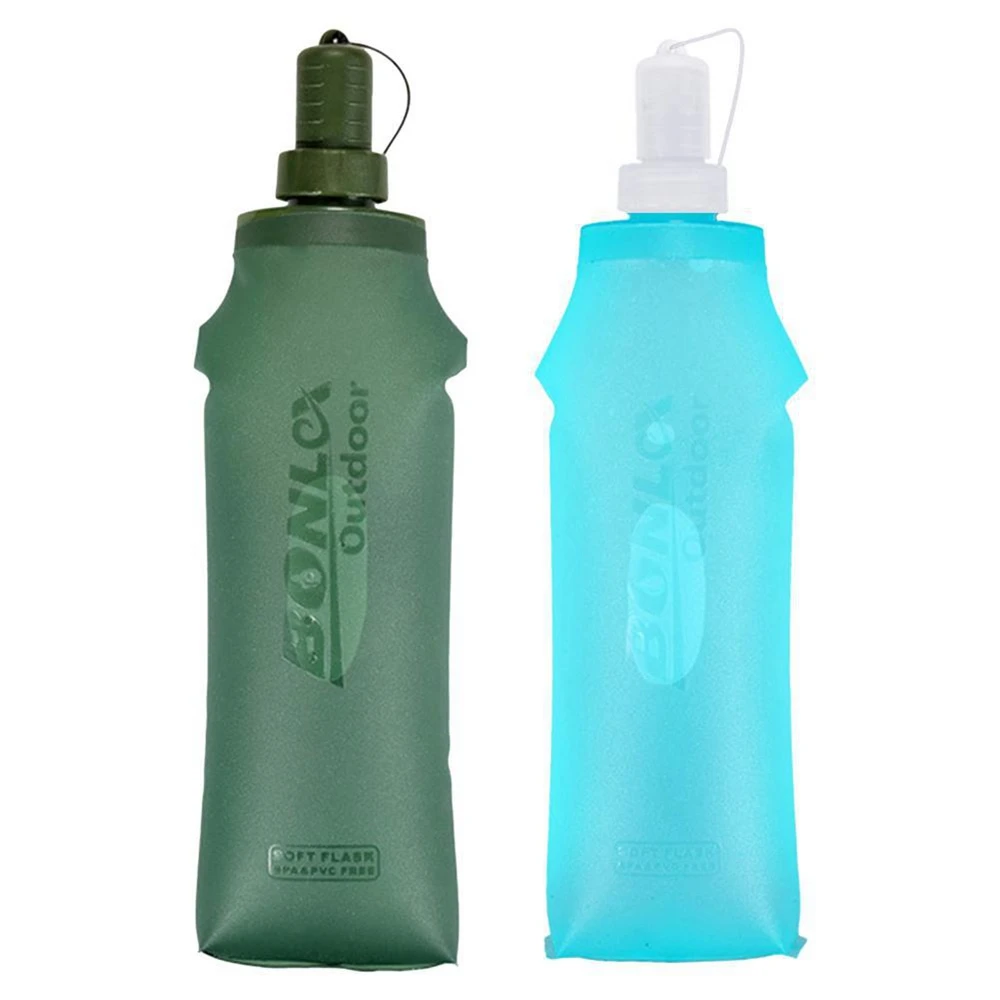 250/500ml Collapsible Water Bottle TPU Soft Flask Folding Running Kettle Hydration Pack Vest Bag Outdoor Sports Water Bottle