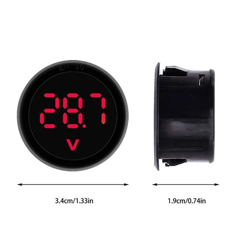 DC4-100V 이선식 원형 DC 디지털 전압계 디스플레이 역방향 연결 보호 미터