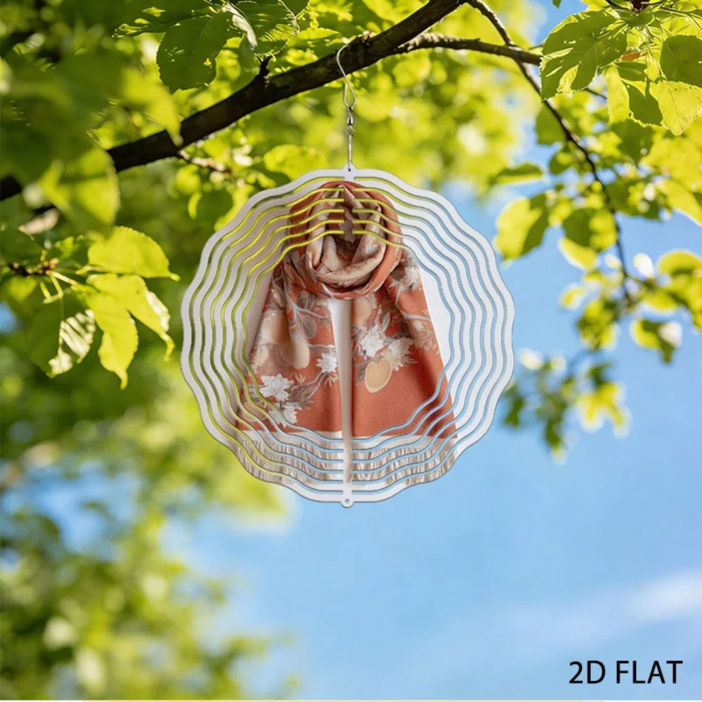 

Garden Wind Chime Rust Orange Fruit Floral Wrought Iron Decor with Beige Tassel for Terrace Patio