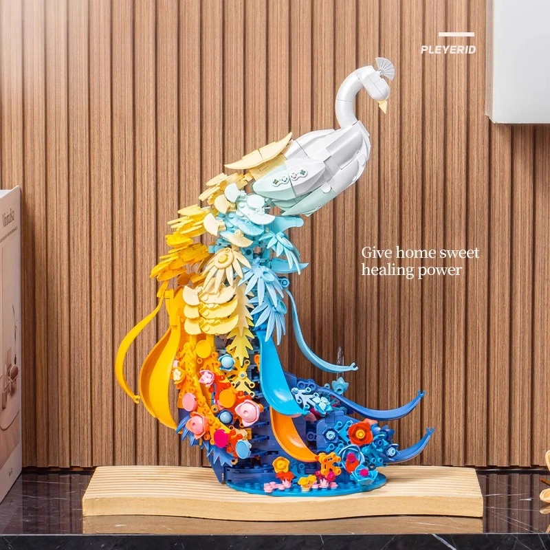 SEMBO 孔雀ビルディングブロック クリエイティブ手組み立て孔雀トレンディなおもちゃコレクションモデルデスクトップ装飾品誕生日ギフト