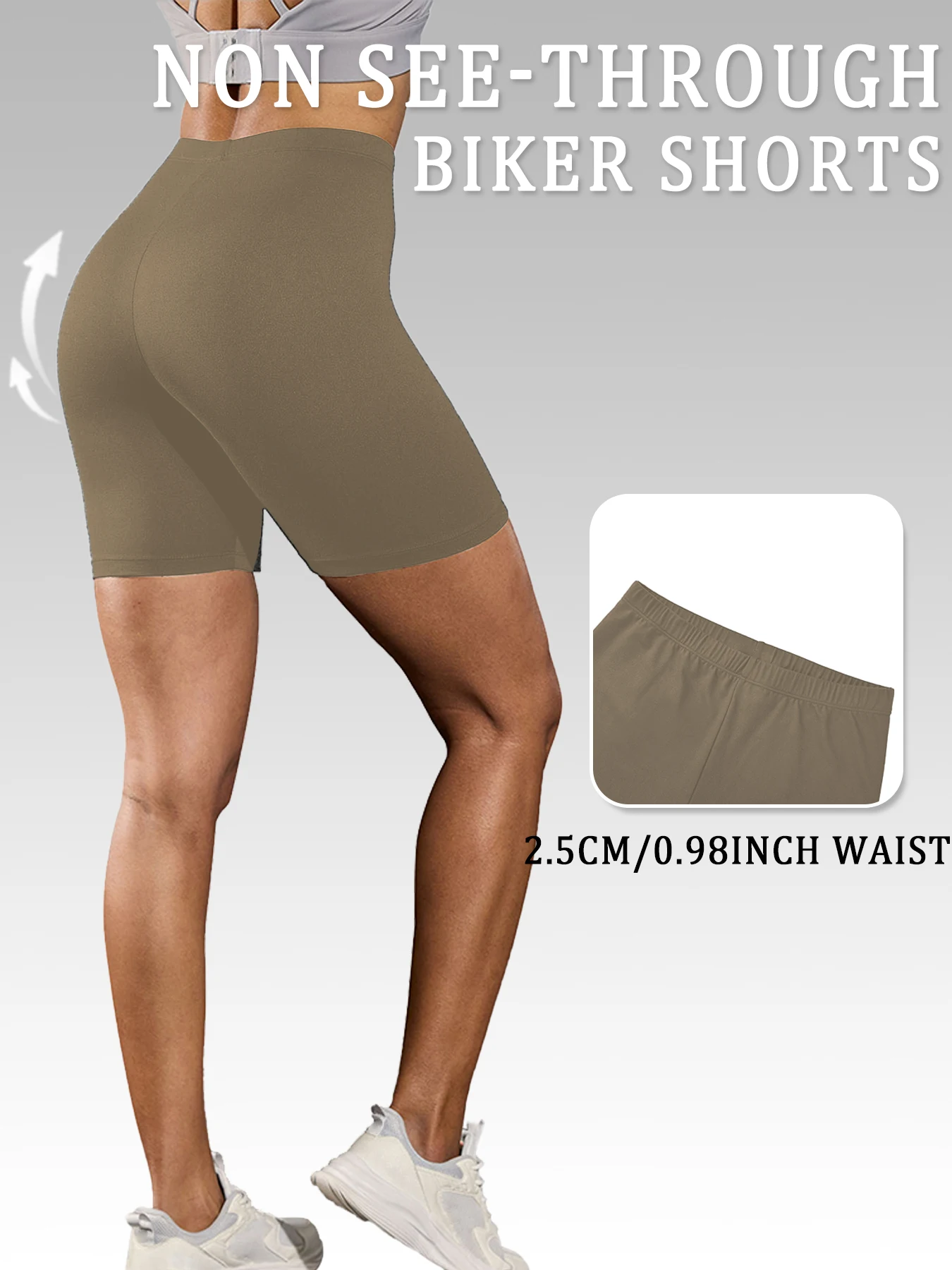 Women's Super Soft Biker Shorts High Stretchy No See Through Workout Running Yoga Athletic Shorts 6