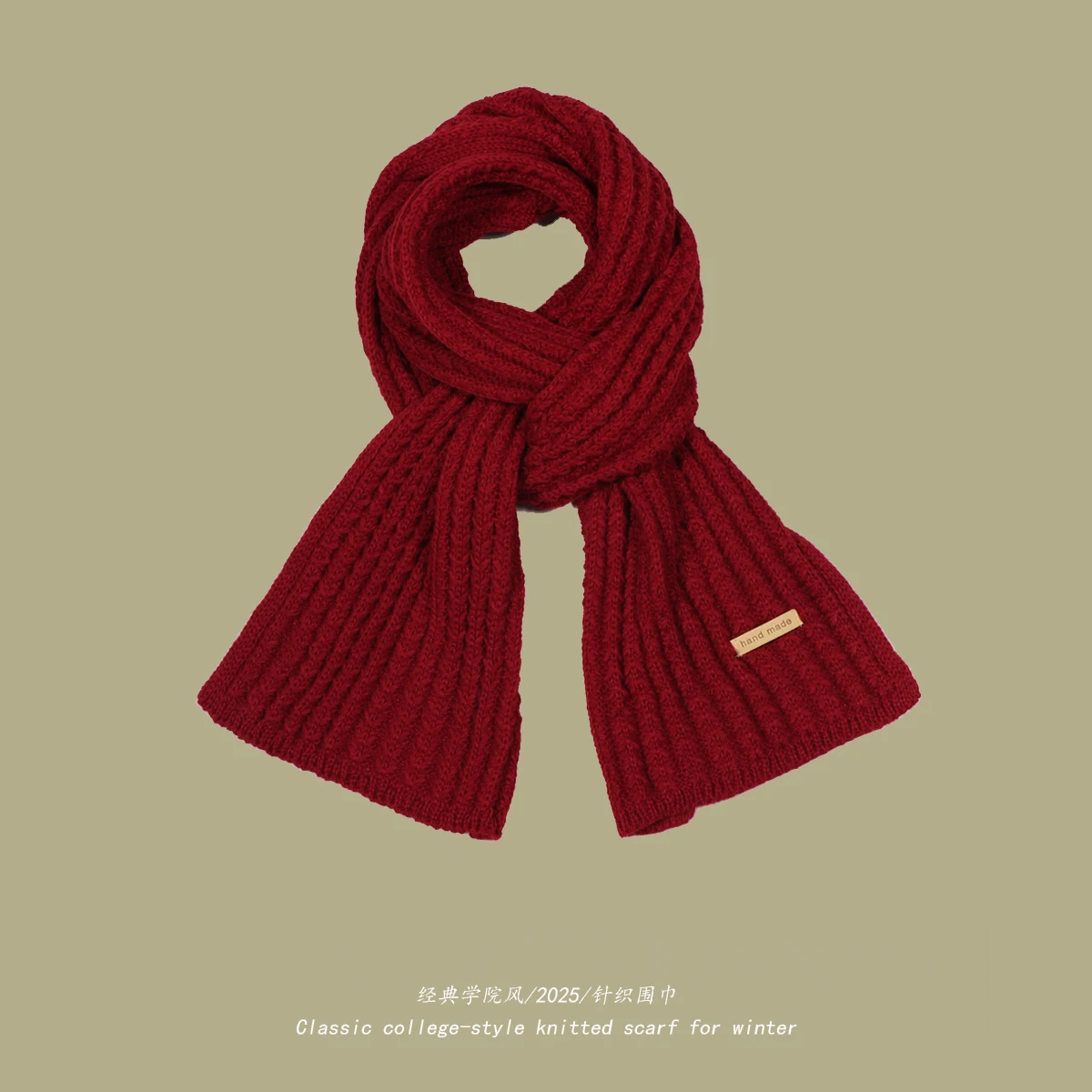 Thick Warm Knitted Scarf for Winter, Cashmere Neckerchief