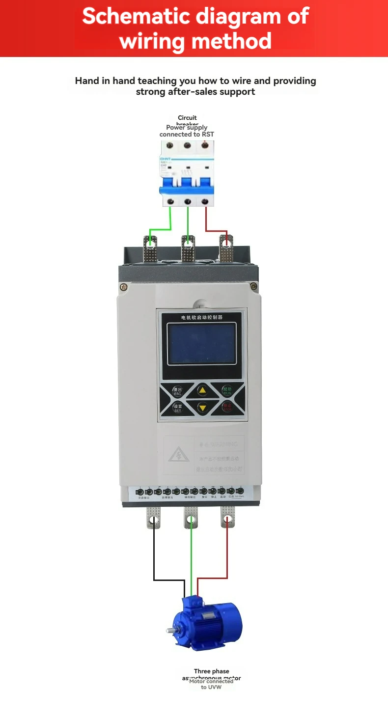 Online 12V 15KW-630KW Inverter Vector Control 750W Rated Power Single/Three Phase Motors/Compressors Variable Soft Starter 220V