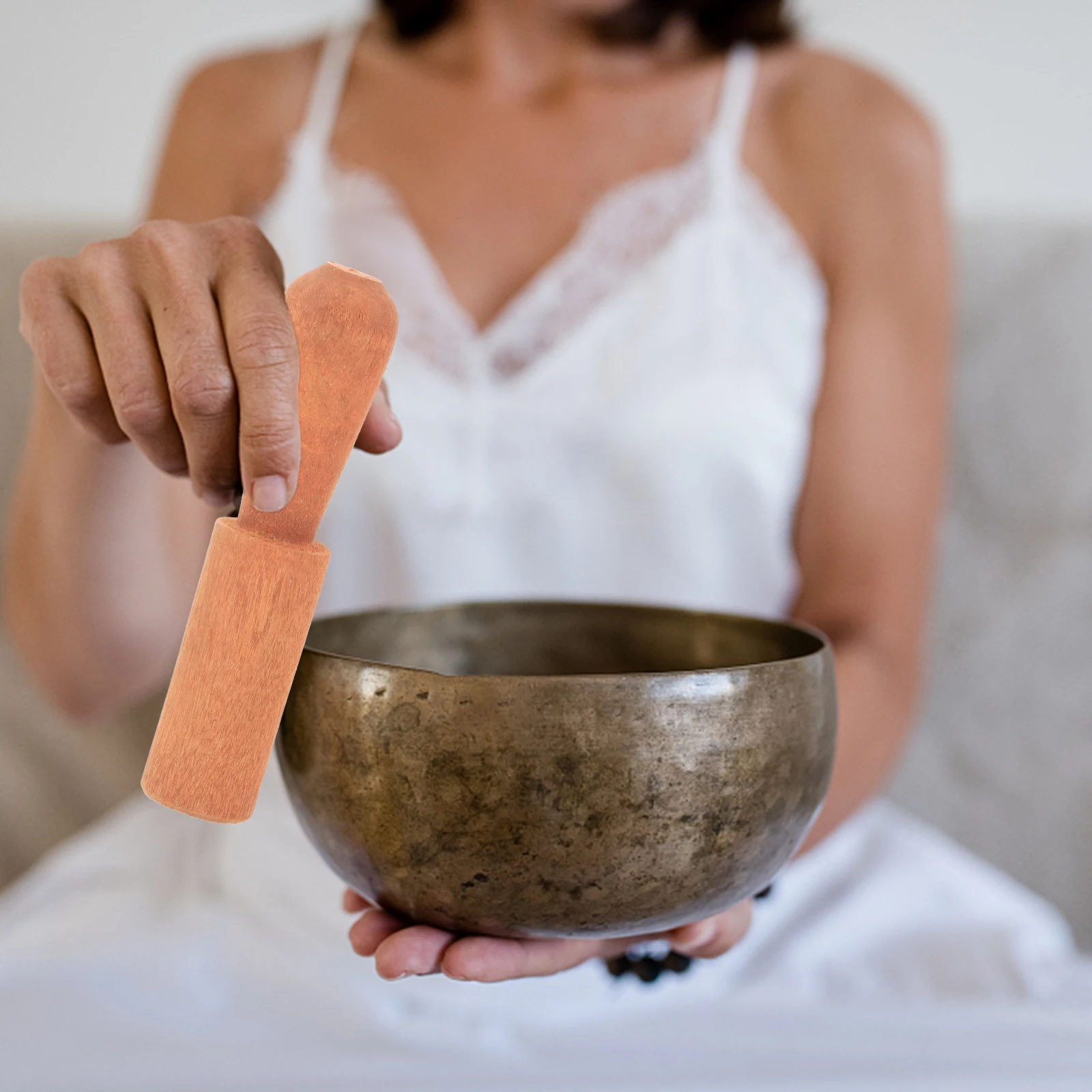 

2 Pcs Singing Bowl Mallet Wood Striker Small Sound Meditation Bowl Tool Tibetan Chime Practical Gift