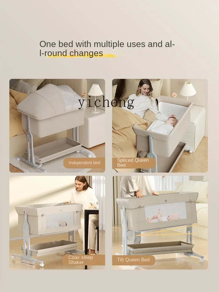 Tqh berço do bebê cama de emenda móvel cama dobrável multifuncional do bebê cama das crianças recém-nascidas