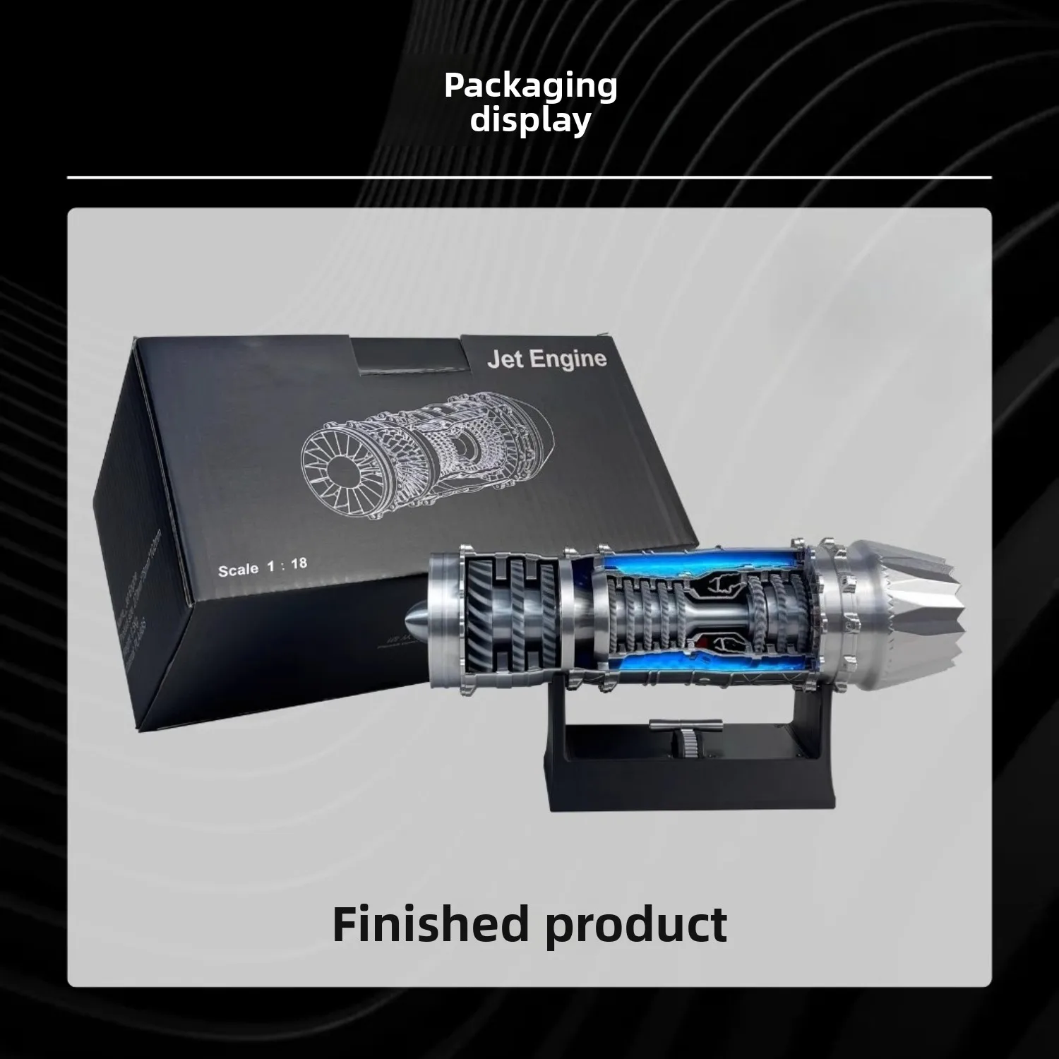 Kit de modelo de motor Micro J35 Fighter Jet, modelo de motor Turbojet impreso en 3D, juguetes, velocidad ajustable USB con luz