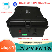 12V 24V 36V 48V 100AH 150Ah 200AH 300Ah 400Ah lifepo4 lithium battery bluetooth BMS APP for solar inverter EV Fishing boat