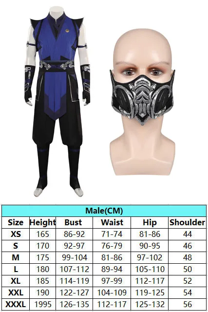مورتال كومبات Sub Zero زي تنكري للرجال ، ملابس تمويه ، توب وسراويل ، ملابس الذكور البالغين ، حفلة الهالوين