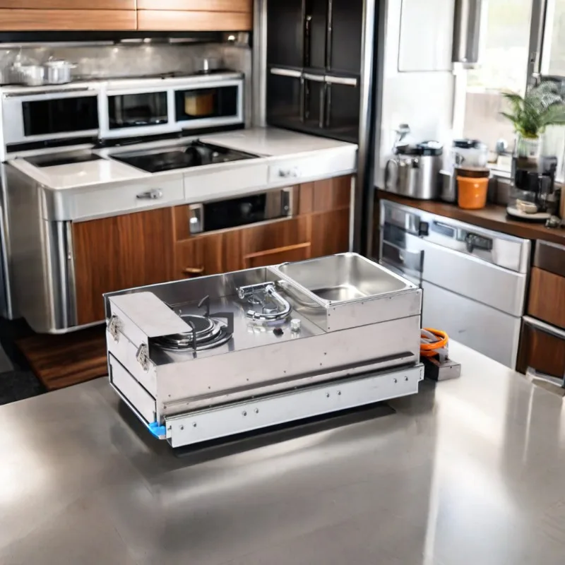 

SNEIDA 304 Stainless Steel Rv Mobile Camper Trailer Pull Out Kitchen Slide Out Camper Kitchen for Camper