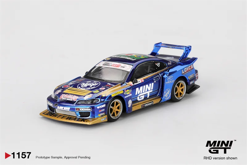(الطلب المسبق) MINI GT 1:64 LB-Super Silhouette S15 SILVIA # 555 LBWK 2025 نموذج سيارة فورمولا دريفت دييكاست جامعي