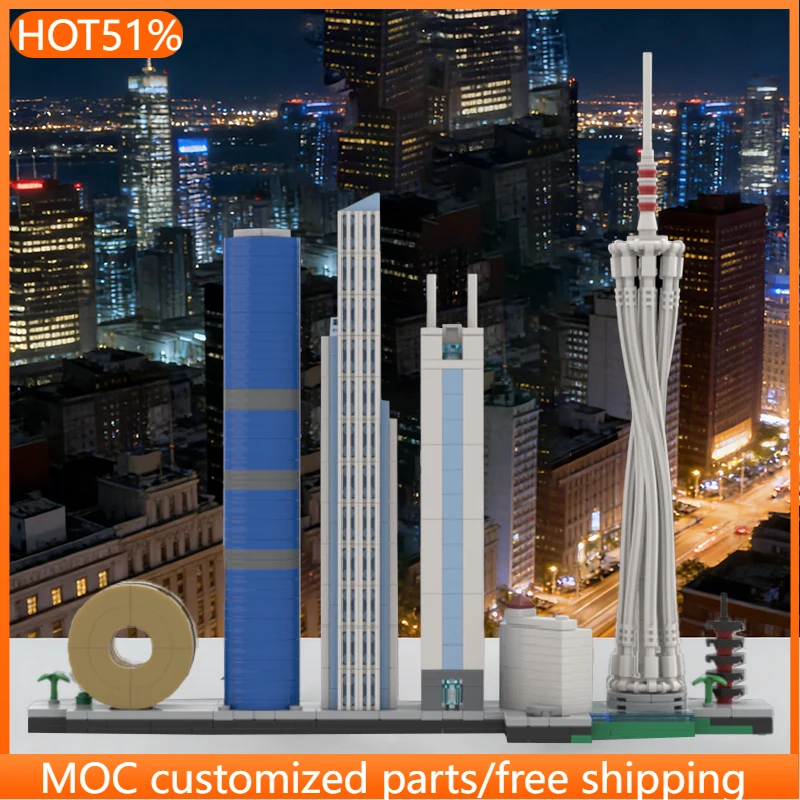 

554 PCS Construction Economic Center Skyscrapers MOC Customize Modular Building Block Creative Design DIY Boys Holiday Toy Gifts