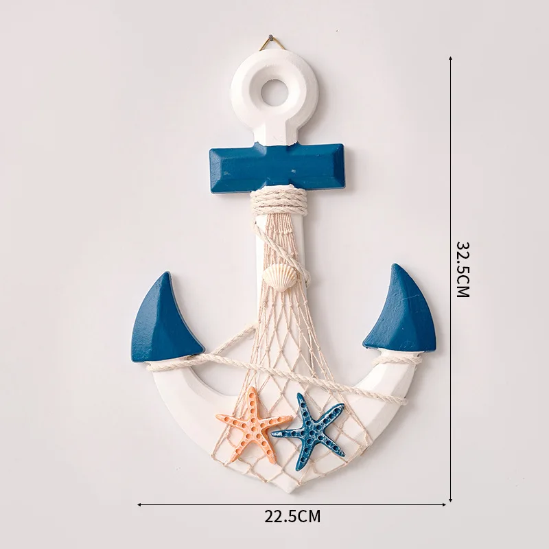 Mediterranean Style Sea Anchor Iron Anchor Thermometer Decoration Hook Art Pendant Decoration Show Your Unique Artistic Style