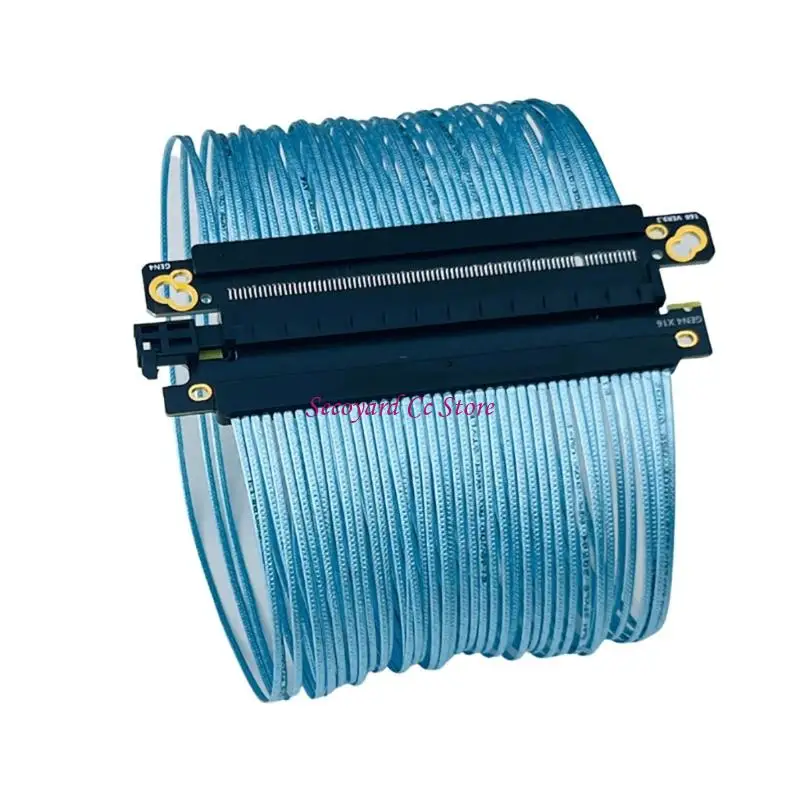 

N3UC Highly Speed PCIe4.0 X16 Risers Cable GPU Extension Cable 32GB/s 12V Power Supply for AI Server 3090 GPU Silver Plate