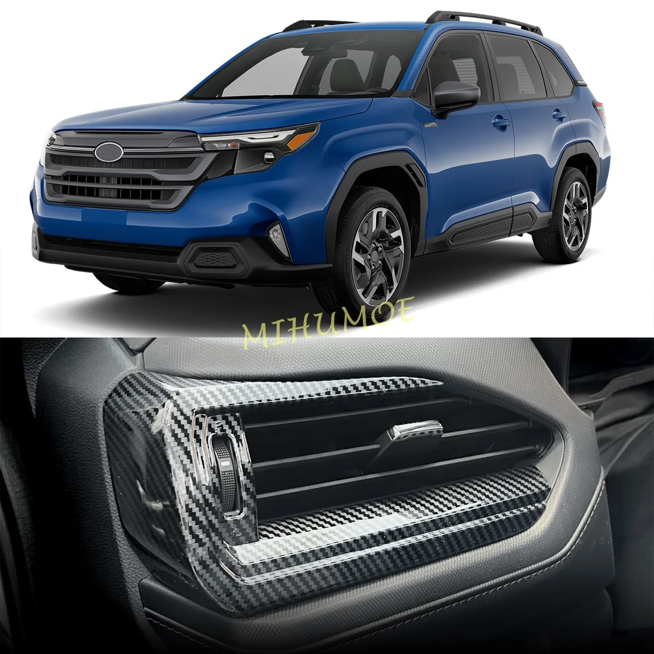 

Для Subaru Forester 2025 2026 2 шт. приборная панель автомобиля боковая крышка вентиляционного отверстия накладки из углеродного волокна