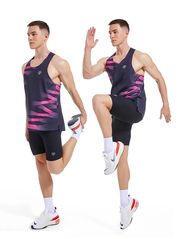 

Sanken Trendy New Print Sl Fit Sports Running Lightweight Breathable Qui Dry Men's Color Blo Vest Polyester Fiber