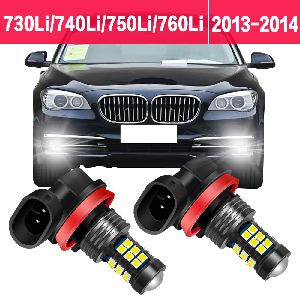 2pcs Car LED Fog Light Bulb For BMW 7 Series 730Li 740Li 750Li 760Li 2013 2014 Automotive Front Fog Lamps Accessories