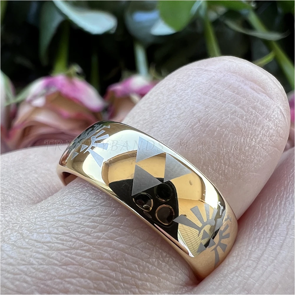 8mm Großhandel Dropshipping Laser Wolfram Ringe für Männer Frauen Eheringe Gravierte Gewölbte Poliert Glänzende Comfort Fit – Detail 5