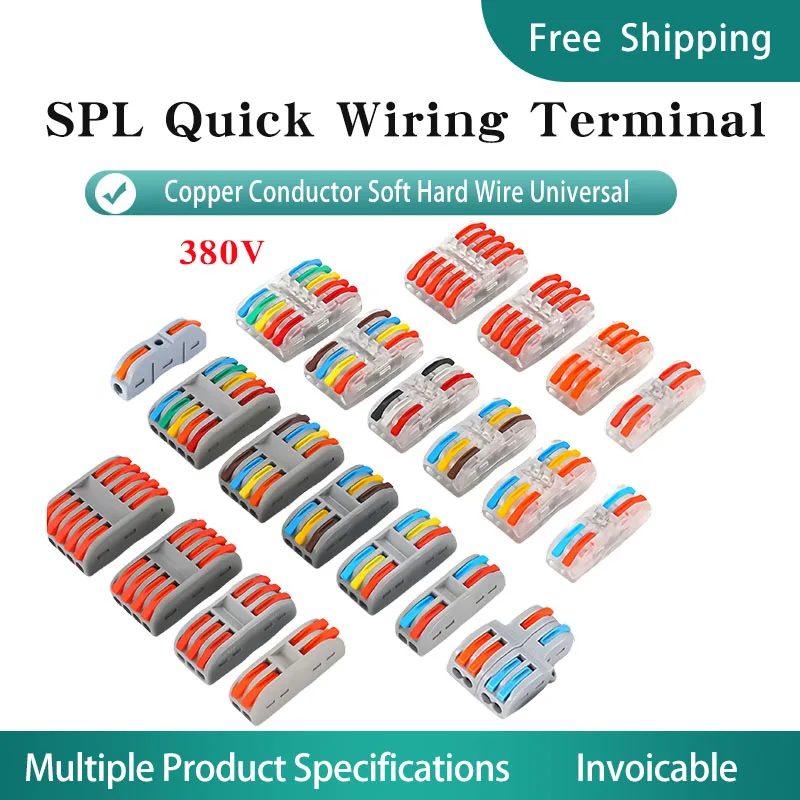 1 In Multiple Out SPL Quick Wiring Terminal Splitter Wiring Cable Push In Terminal Block Universal Fast Wiring Combined Terminal