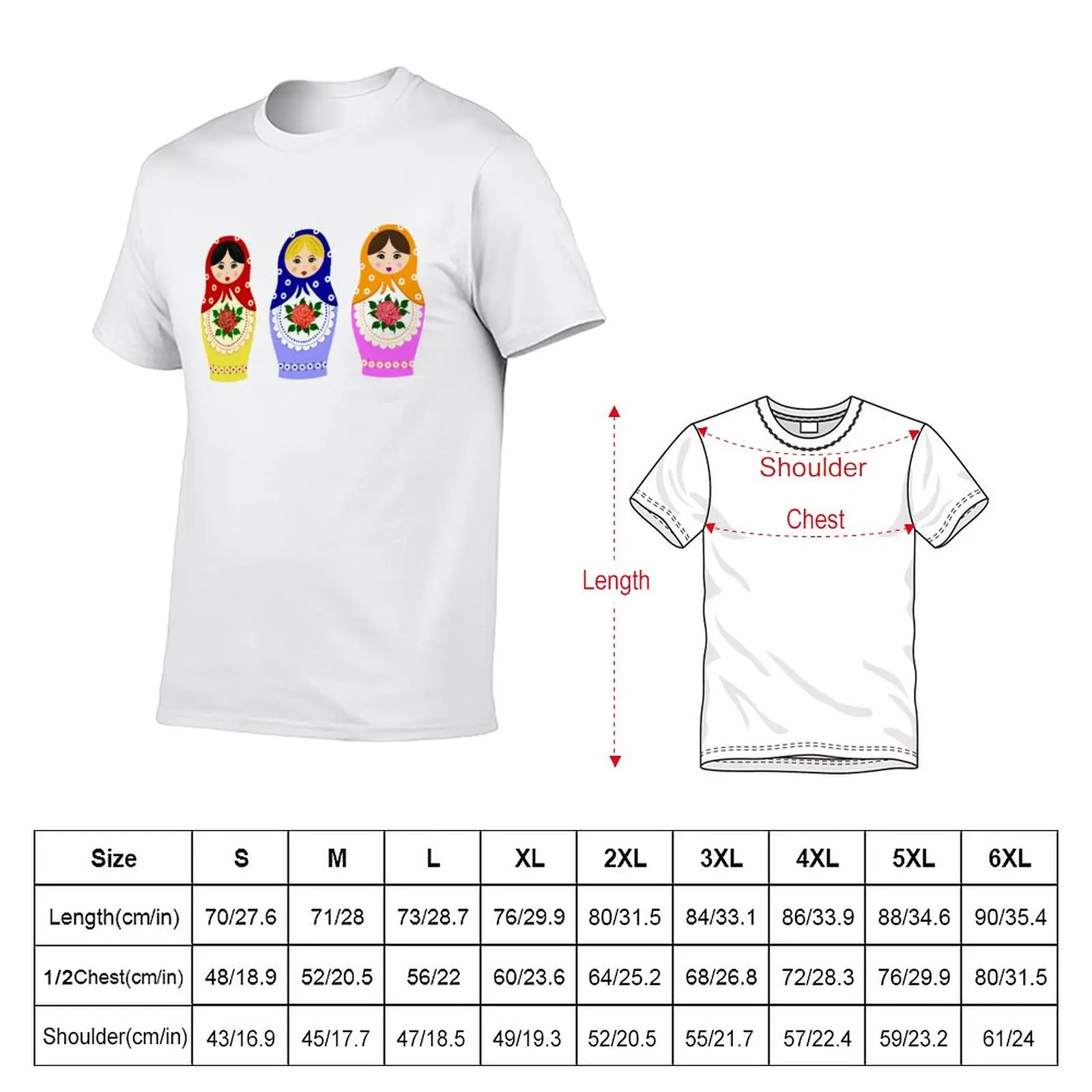 Russian matryoshka nesting dolls T-Shirt summer clothes plus size tops men graphic t shirts