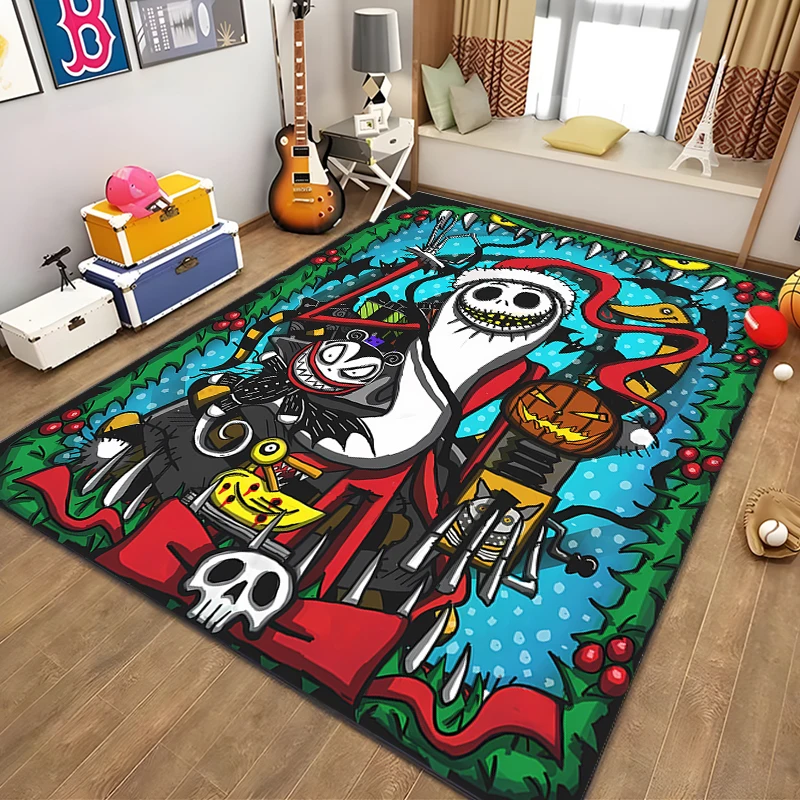 Disney The Nightmare Before Christmas Jack Skellington Pattern Anime Carpets for Girl Room Floor Mat Home Decor Non-Slip Rug