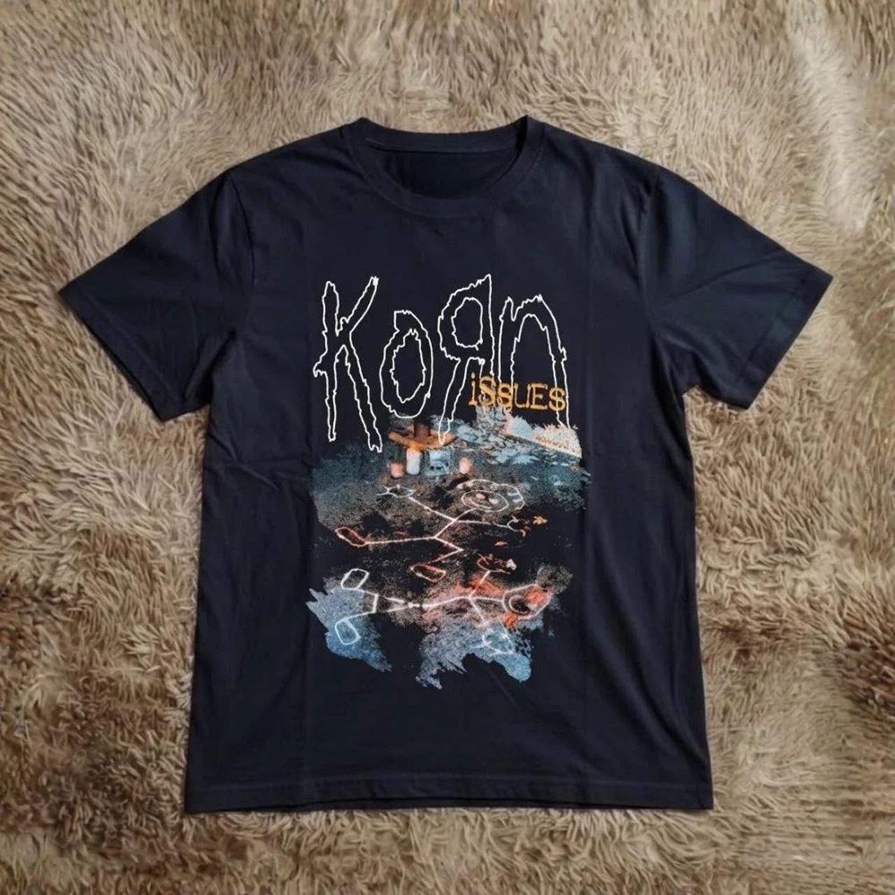Korn Follow The Leader Cotton Printed T-Shirt Double-Sided Metal Band Tee Men's and Women's Oversize Couple Tee Tops